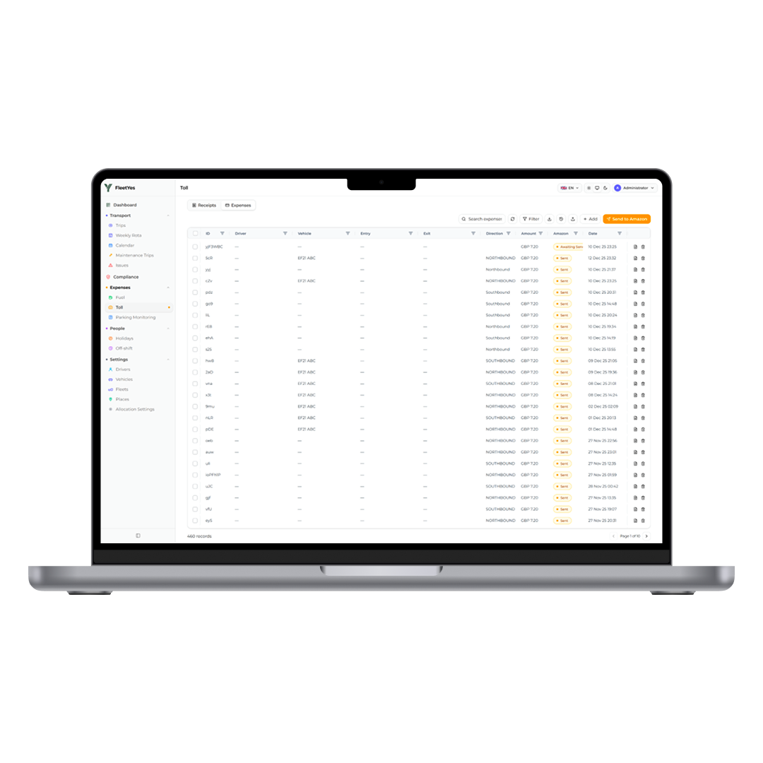 Toll & Expense Tracking